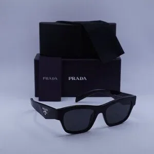 Prada PRB09S 16K08Z Sunglasses Black Butterfly Frame, Dark Grey Lenses PR B09S Prada Sunglasses 16K08Z Black - eye-oo.com main image 4